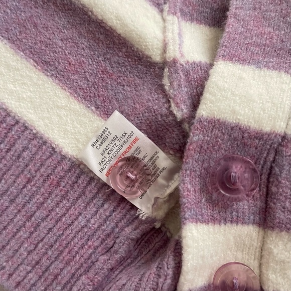 For Love & Lemons Maud Cropped Sweater
Vest Purple White Striped Size: Small - Picture 7 of 8